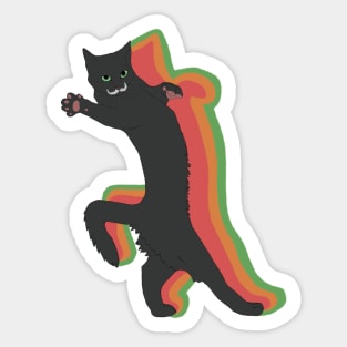 Vintage Meme Cat with Mustache Sticker